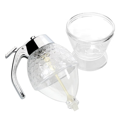 HoneyBee Elegance: Squeeze Bottle & Syrup Dispenser with Stand for Stylish Storage