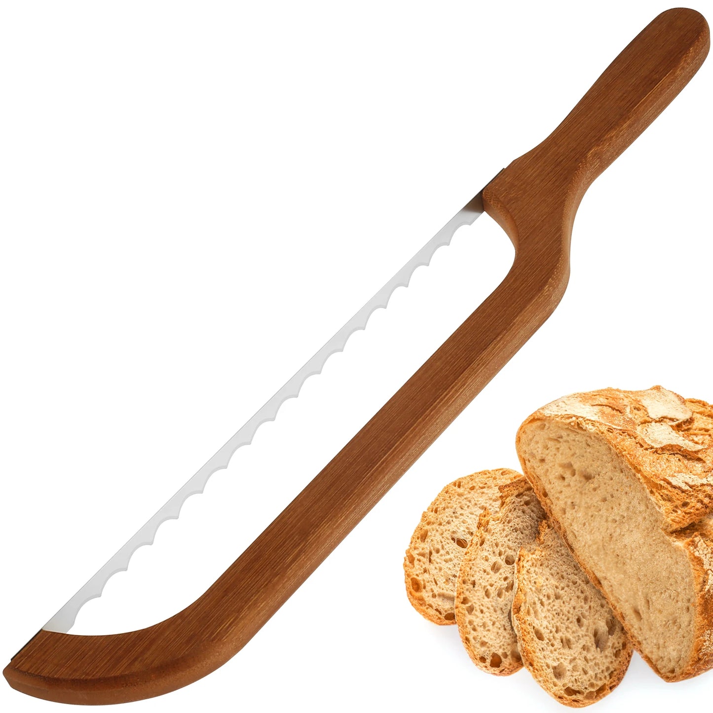 SliceMaster Bamboo Bread Cutter – Serrated Perfection