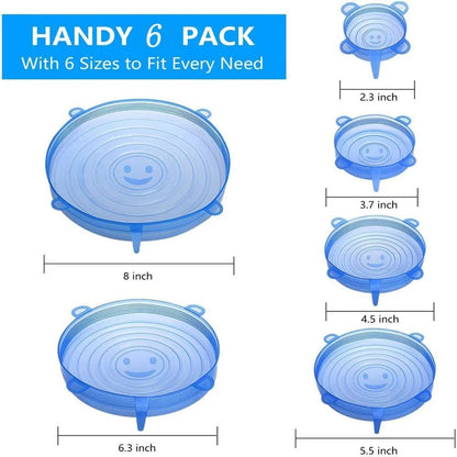 WonderSeal: 6-Piece Silicone Stretch Lids for Freshness