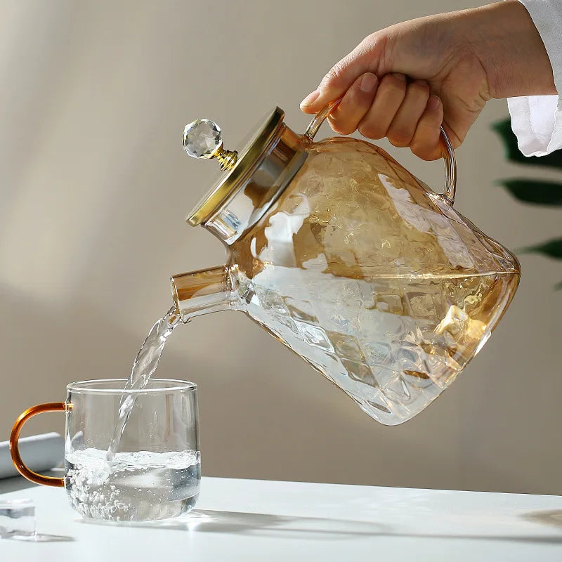 Glass Tea Kettle with Crystal Handle