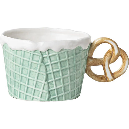 Creative Cookie Ceramic Mug & Dessert Plate Set: Cute & Fun for Tea Time!