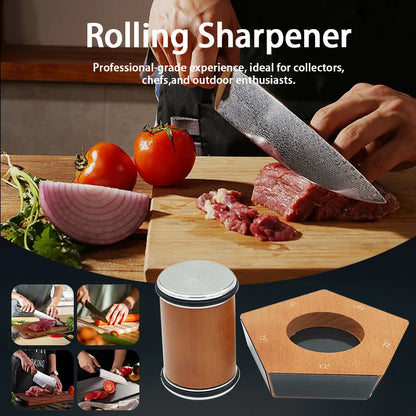 Rolling Knife Sharpener: Multi-Angle Sharpening Tool for Home & Pro Chefs