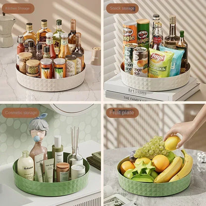 SpinSmart: 360° Rotating Storage Rack for Kitchen & Cosmetics