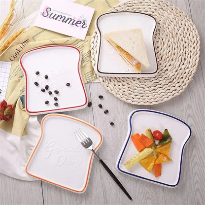 Toast & Taste: Ceramic Bread-Shaped Breakfast Plate