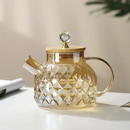 Glass Tea Kettle with Crystal Handle