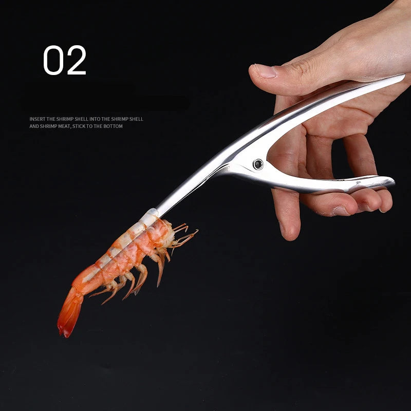 PeelPerfect: Stainless Steel Shrimp Peeler for Easy Seafood Prep