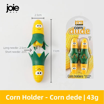 Joyful Corn Holders: Cute Stainless Steel Forks for Kids