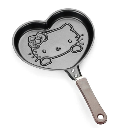 Cartoon Non-Stick Frying Pan: Hello Kitty, Snoopy & Stitch Breakfast Fun!