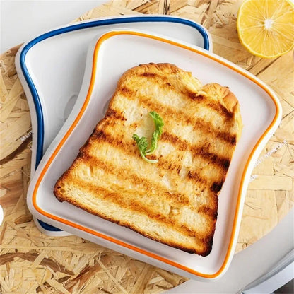 Toast & Taste: Ceramic Bread-Shaped Breakfast Plate