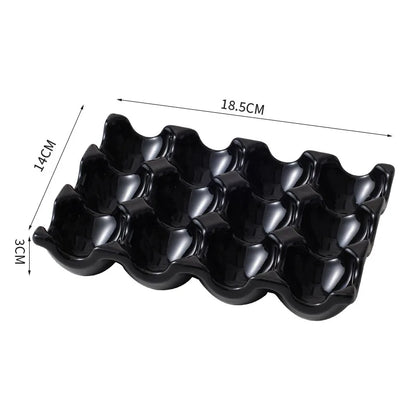 EleganceEgg: Ceramic 6/12 Grid Egg Storage Tray for Kitchen & Refrigerator