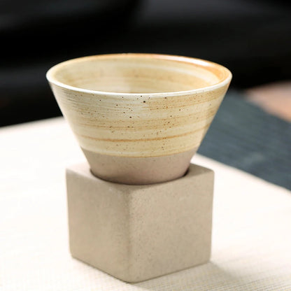 Vintage Charm: Japanese-Inspired Ceramic Funnel Mug