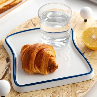 Toast & Taste: Ceramic Bread-Shaped Breakfast Plate