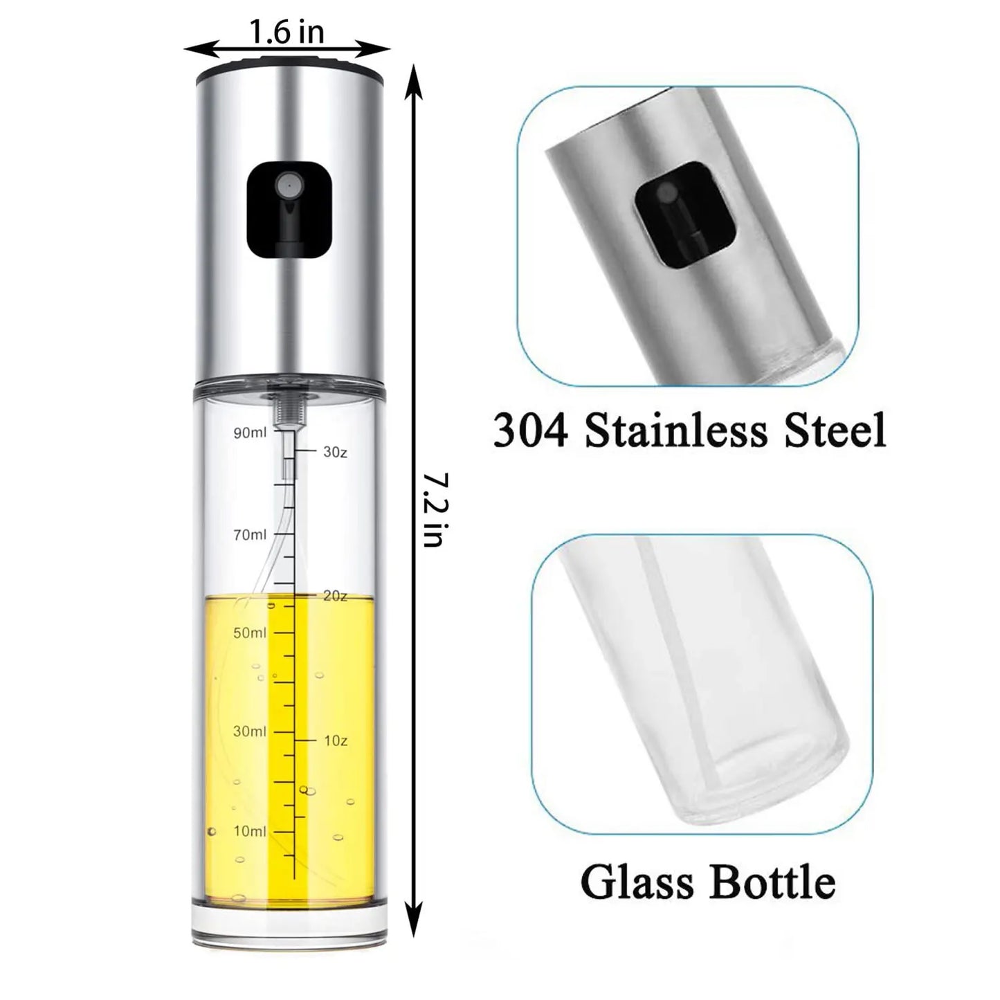 OliveMist: 100ml Food-Grade Glass Oil Sprayer for Cooking & Roasting