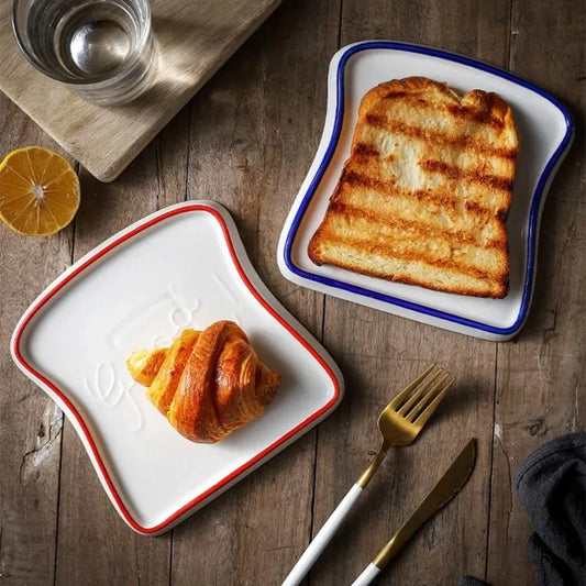 Toast & Taste: Ceramic Bread-Shaped Breakfast Plate