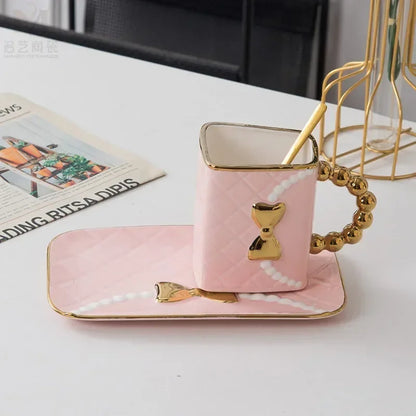 Chic Bag-Shaped Ceramic Mug & Plate Set – The Perfect Gift for Her