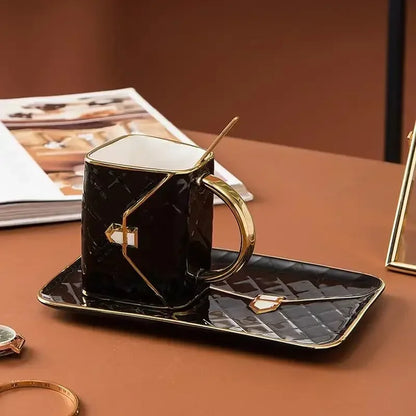 Chic Bag-Shaped Ceramic Mug & Plate Set – The Perfect Gift for Her