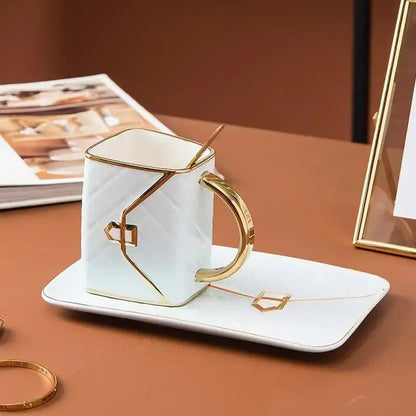 Chic Bag-Shaped Ceramic Mug & Plate Set – The Perfect Gift for Her