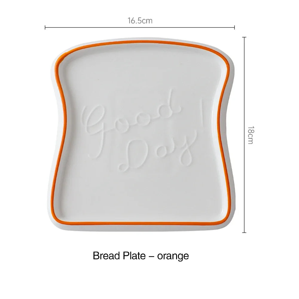 Toast & Taste: Ceramic Bread-Shaped Breakfast Plate