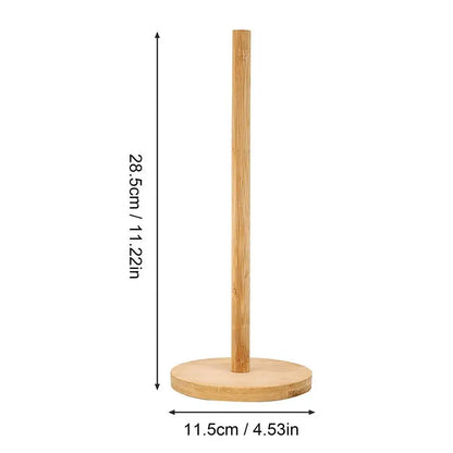 Oak Wood Paper Towel Holder for Kitchen & Bathroom