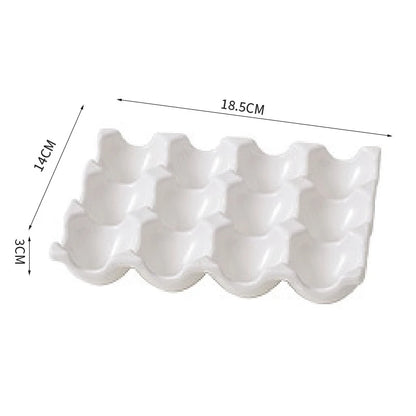 EleganceEgg: Ceramic 6/12 Grid Egg Storage Tray for Kitchen & Refrigerator