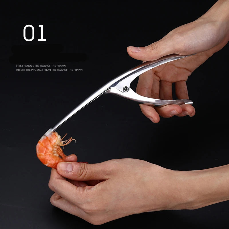 PeelPerfect: Stainless Steel Shrimp Peeler for Easy Seafood Prep