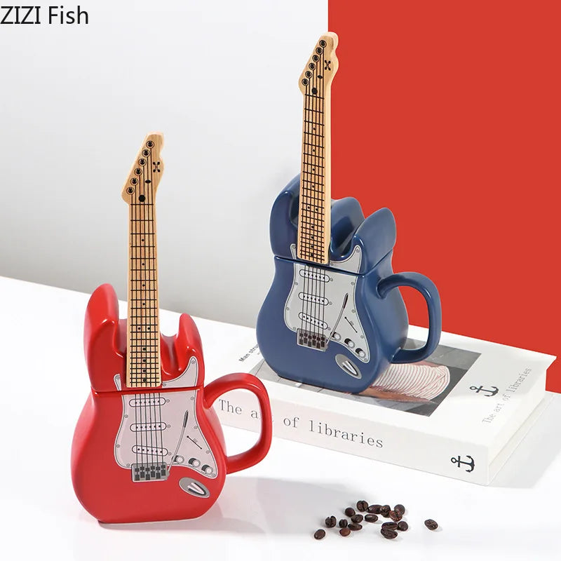 Creative Guitar-Shaped Ceramic Mug: Perfect for Coffee, Tea, and Home Décor