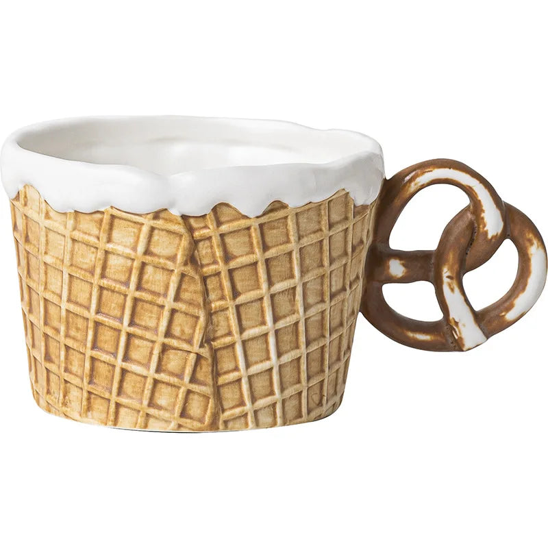 Creative Cookie Ceramic Mug & Dessert Plate Set: Cute & Fun for Tea Time!