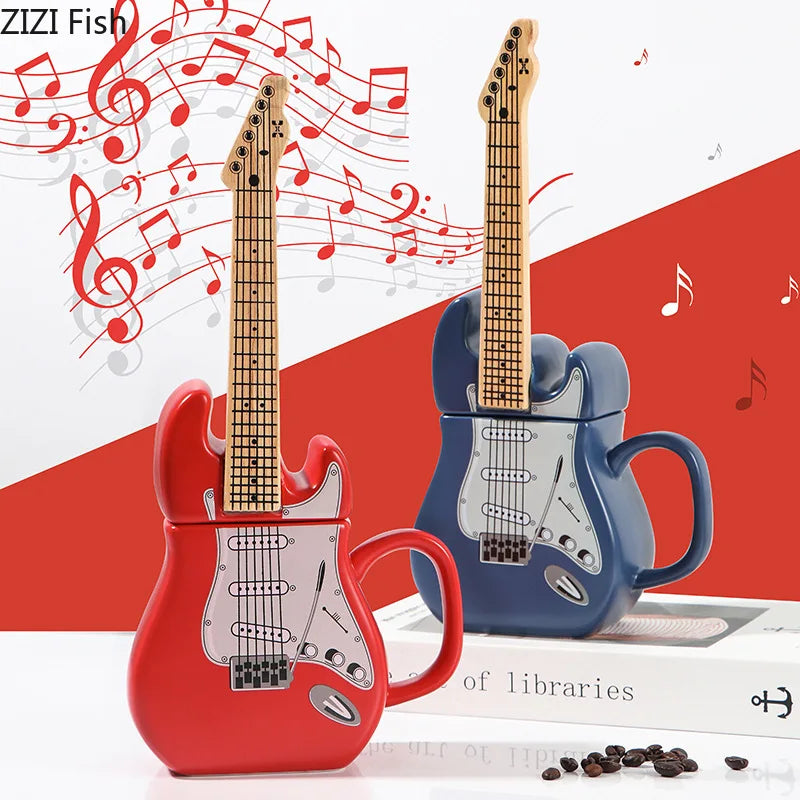 Creative Guitar-Shaped Ceramic Mug: Perfect for Coffee, Tea, and Home Décor