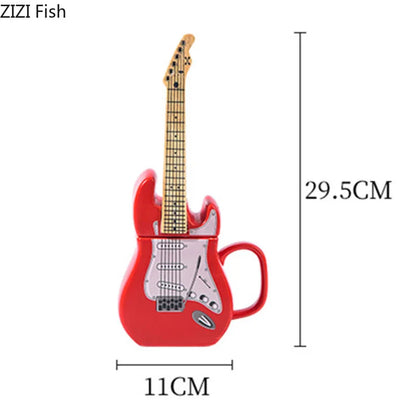 Creative Guitar-Shaped Ceramic Mug: Perfect for Coffee, Tea, and Home Décor