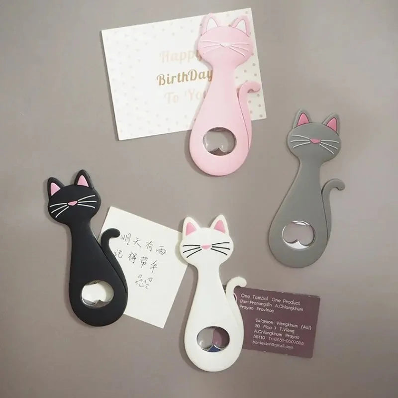 CatCap Bottle Opener – Cute Magnetic Refrigerator Sticker & Home Decor