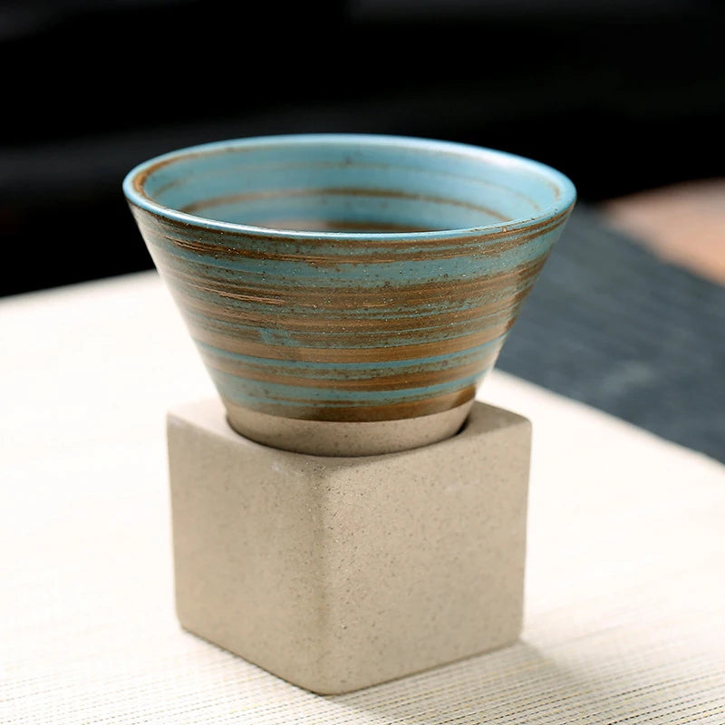 Vintage Charm: Japanese-Inspired Ceramic Funnel Mug