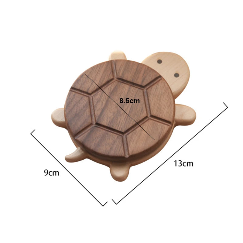 Turtle Chic:Handcrafted Black Walnut Heat-Resistant Coaster & Table Ornament