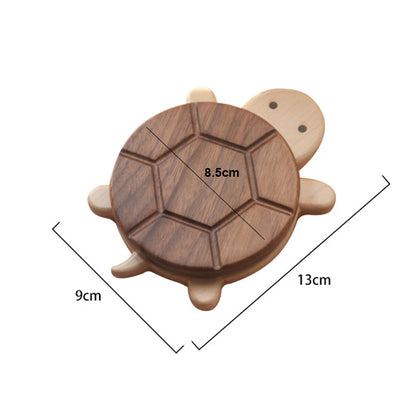 Turtle Chic:Handcrafted Black Walnut Heat-Resistant Coaster & Table Ornament