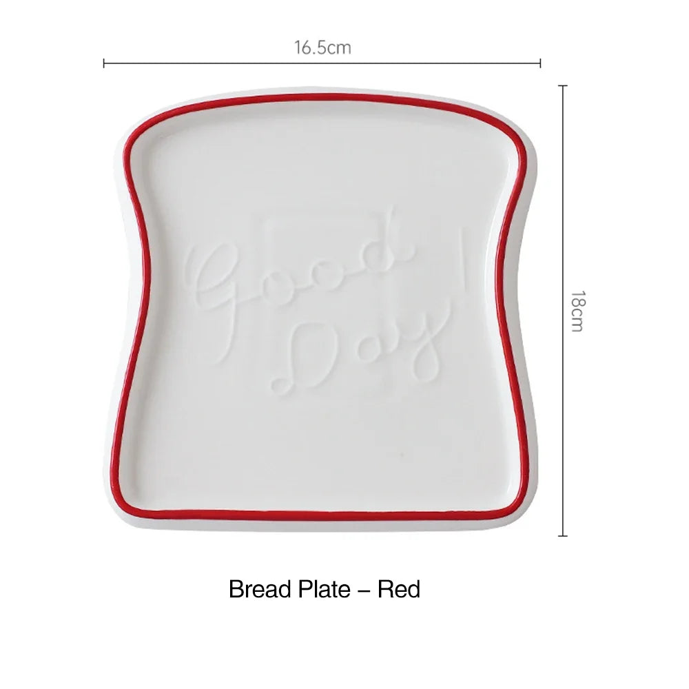 Toast & Taste: Ceramic Bread-Shaped Breakfast Plate