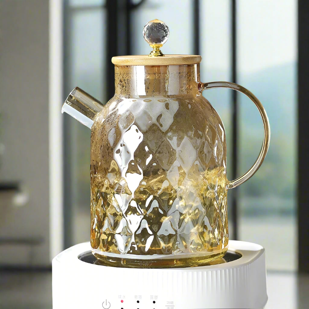 Glass Tea Kettle with Crystal Handle