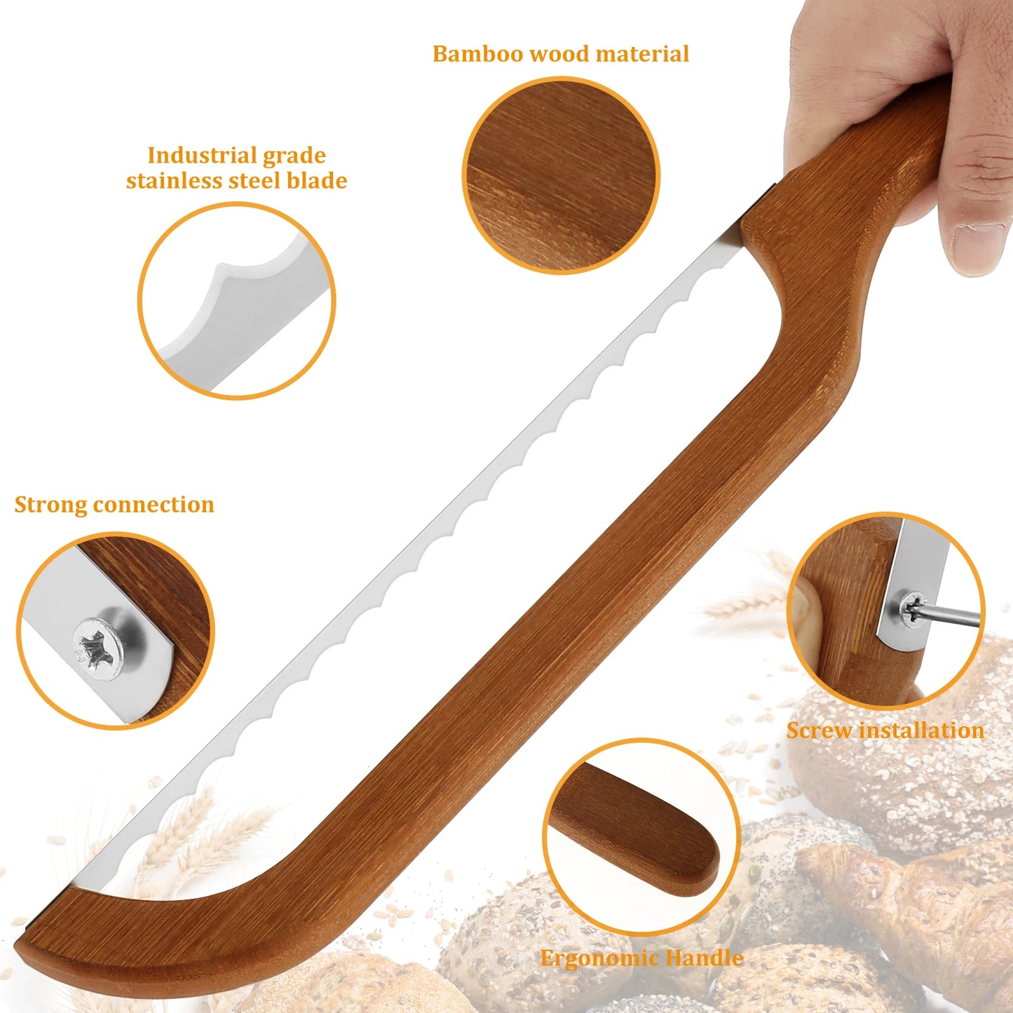 SliceMaster Bamboo Bread Cutter – Serrated Perfection