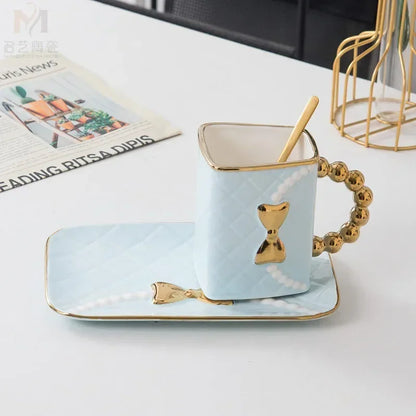 Chic Bag-Shaped Ceramic Mug & Plate Set – The Perfect Gift for Her