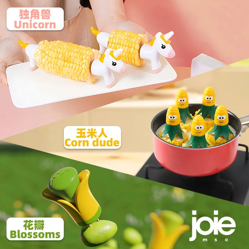 Joyful Corn Holders: Cute Stainless Steel Forks for Kids