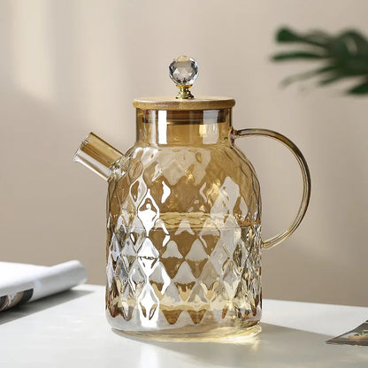 Glass Tea Kettle with Crystal Handle