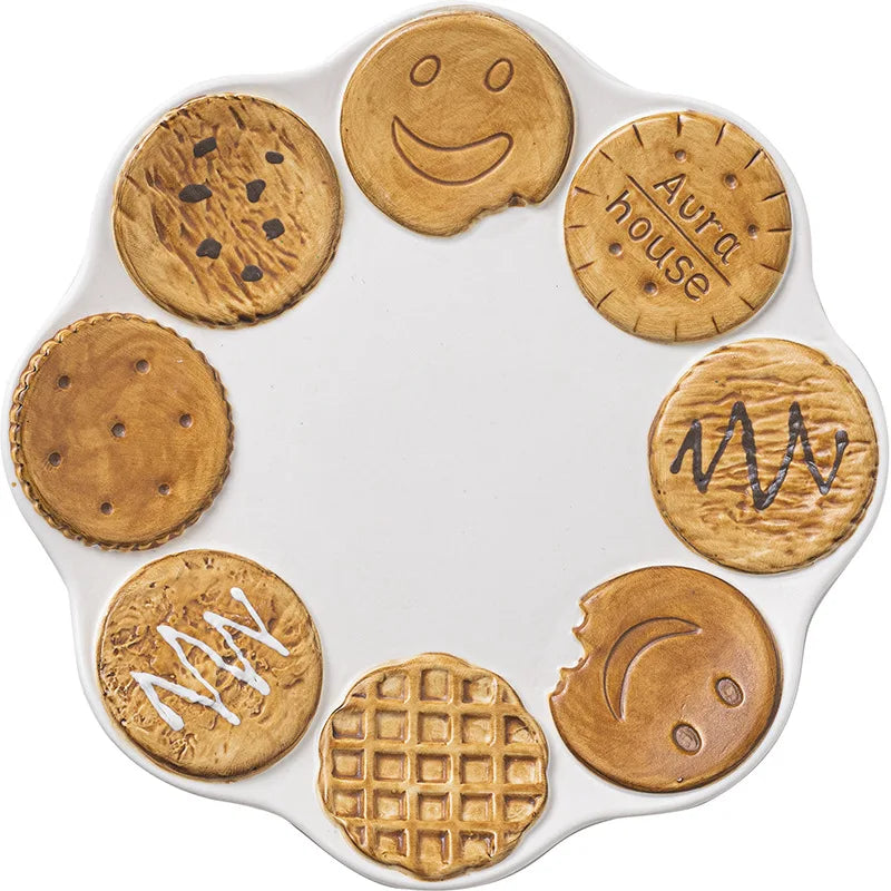 Creative Cookie Ceramic Mug & Dessert Plate Set: Cute & Fun for Tea Time!