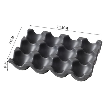 EleganceEgg: Ceramic 6/12 Grid Egg Storage Tray for Kitchen & Refrigerator