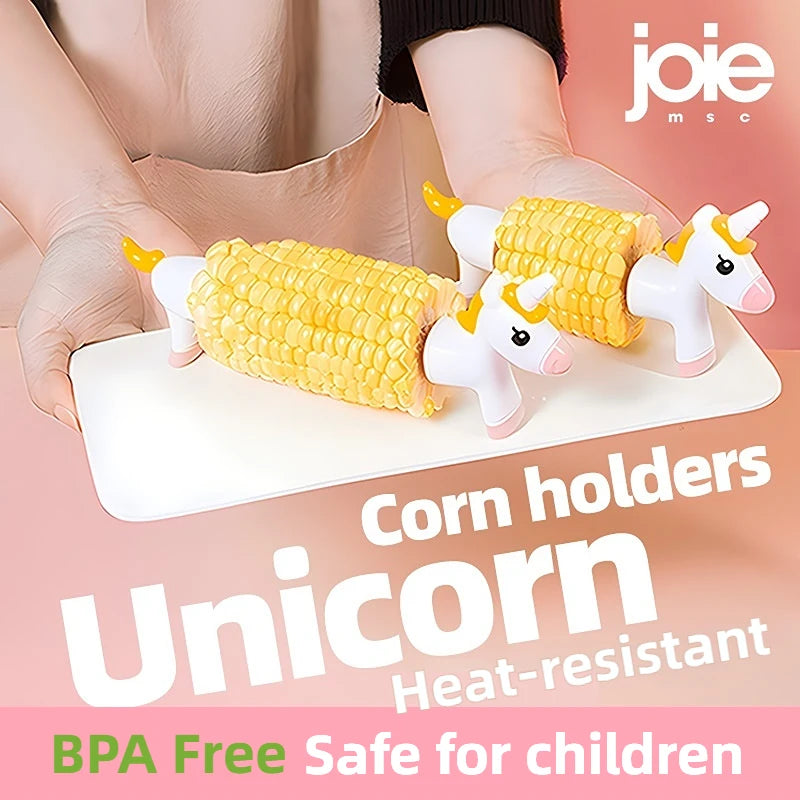 Joyful Corn Holders: Cute Stainless Steel Forks for Kids