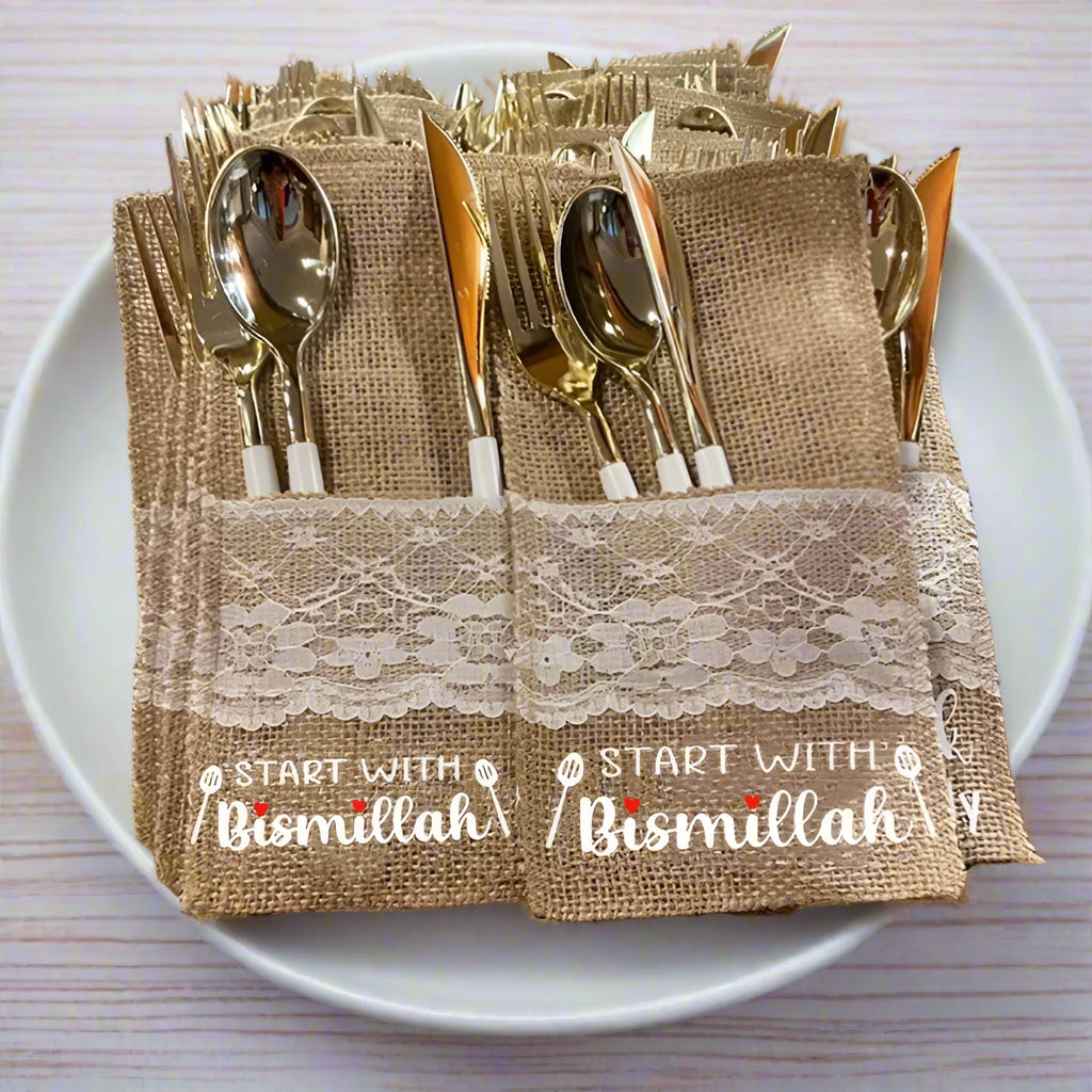 Ramadan & Eid Table Decor5PCS "Bismillah" Cutlery