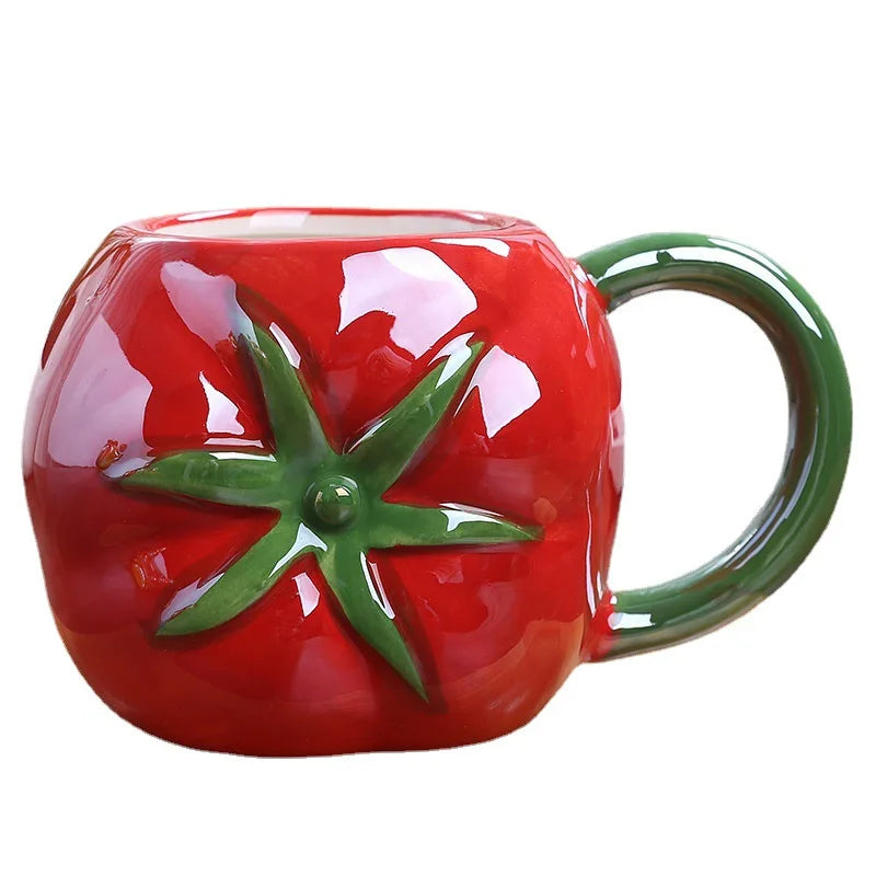 Colorful Fruit Ceramic Mug: Strawberry & Pineapple Fun for Kids and Coffee Lovers!