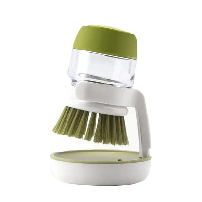 Dish Soap Dispenser Brush with Tray – All-in-One Kitchen Scrubber