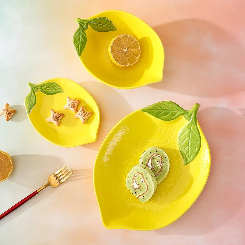 Zesty Lemon Dream: Ceramic Salad & Soup Bowl for Family Feasts & Snack Time