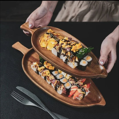 Gourmet Wooden Serving Tray: Ideal for Sushi, Breakfast, and Desserts