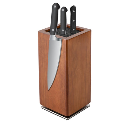 Premium Knife Block Organizer with Bristle Insert – Compact & Stylish Kitchen Storage