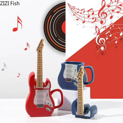 Creative Guitar-Shaped Ceramic Mug: Perfect for Coffee, Tea, and Home Décor